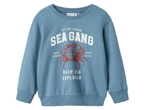 Blå sweatshirt fra Name It med rødt krabbeprint 13241258 spring lake